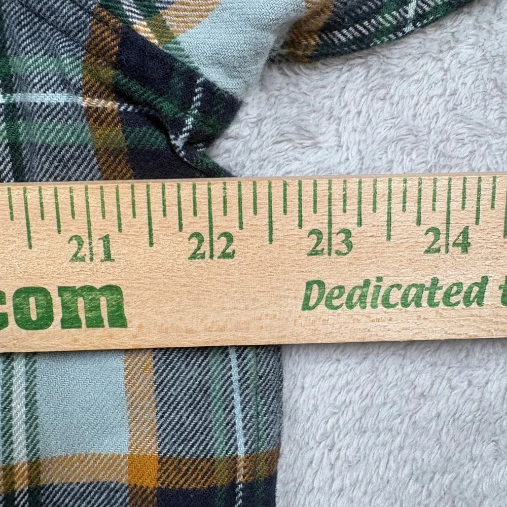 Levis Men Green Plaid The Western Standard Fit Cotton Flannel Shirt Pearl Snap L
